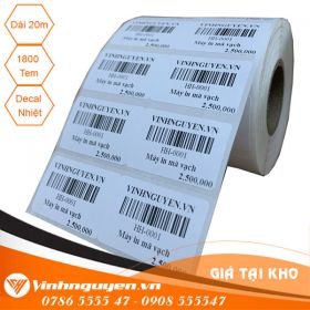 Giấy in mã vạch 2 tem 35x22[20m 1660 Tem]