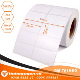 Giấy in mã vạch 2 tem 35x22[20m 1660 Tem]