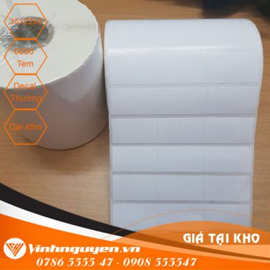 Decal in mã vạch 3 tem 35x22mm [45met ~ 5600 Tem/Cuộn]