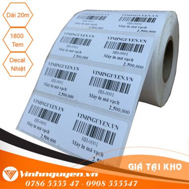 Giấy in mã vạch 2 tem 35x22[20m 1660 Tem]
