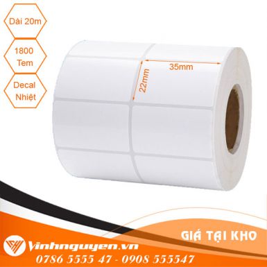 Giấy in mã vạch 2 tem 35x22[20m 1660 Tem]
