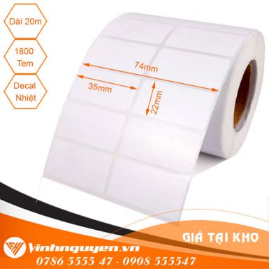 Giấy in mã vạch 2 tem 35x22[20m 1660 Tem]