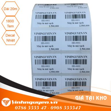 Giấy in mã vạch 2 tem 35x22[20m 1660 Tem]